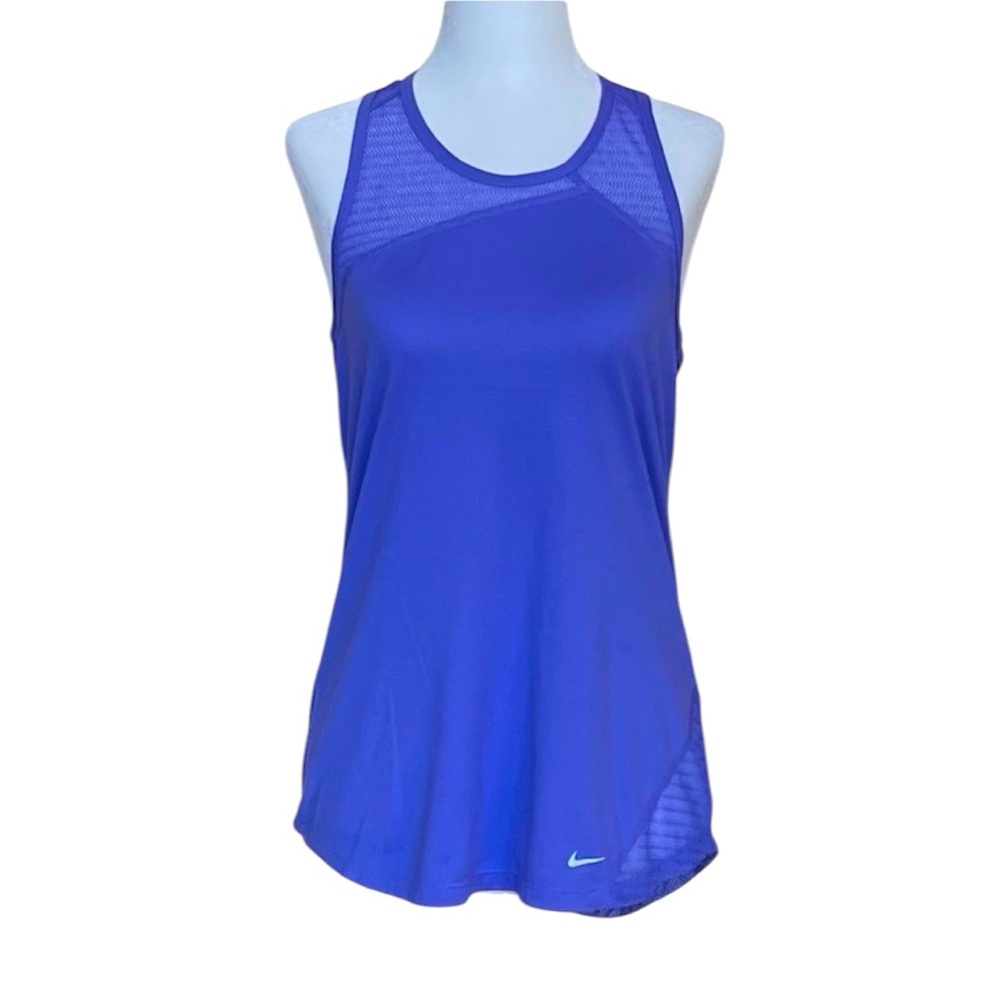 Nike Dri-FIT Asymmetrical Mesh Racerback Tank in Purple